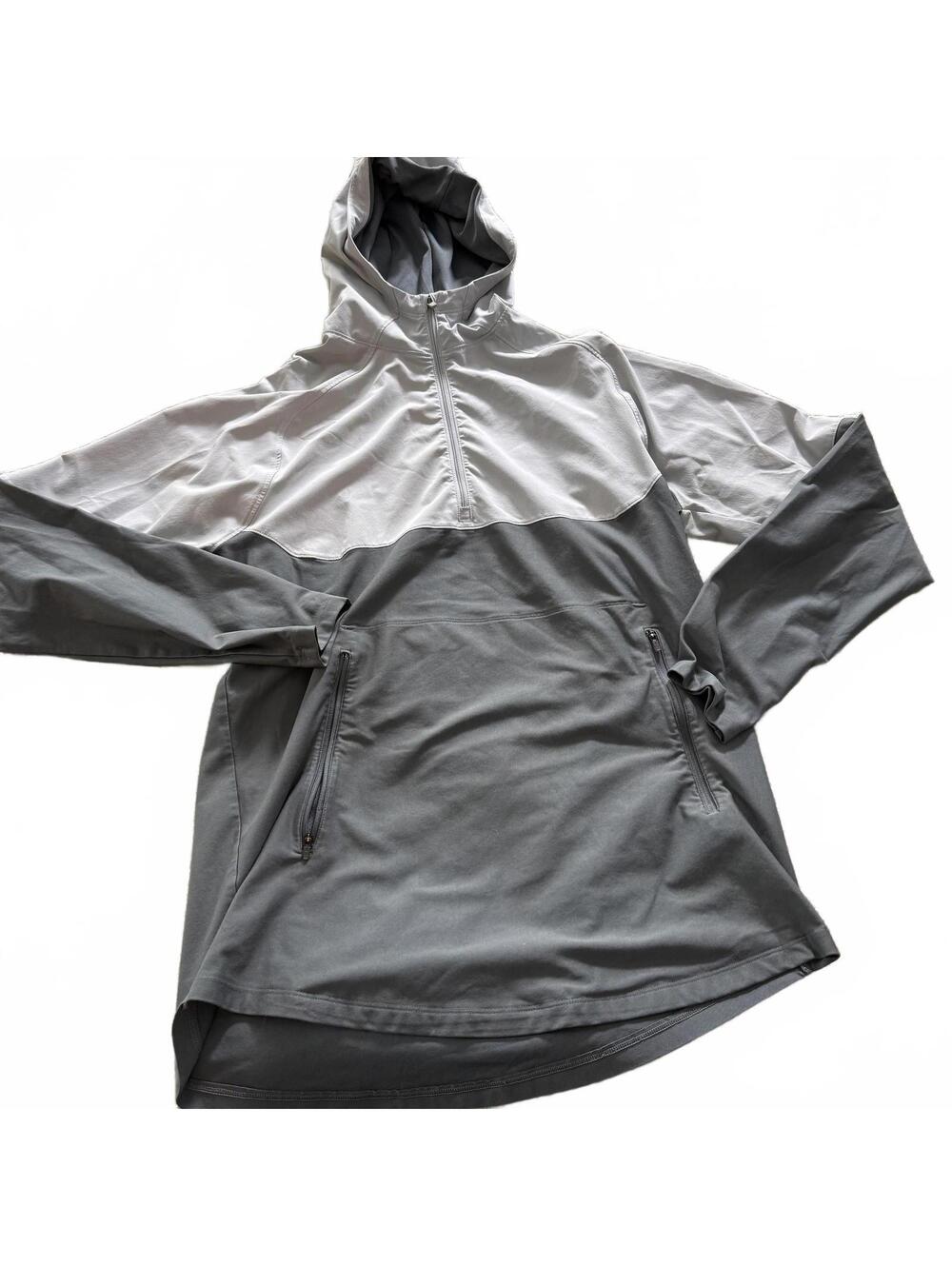 UNDER ARMOUR Men's Lightweight 1/2 Zip 2 Tone Gray Wind Hoodie SIZE L Athleisure